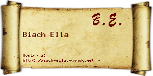 Biach Ella névjegykártya